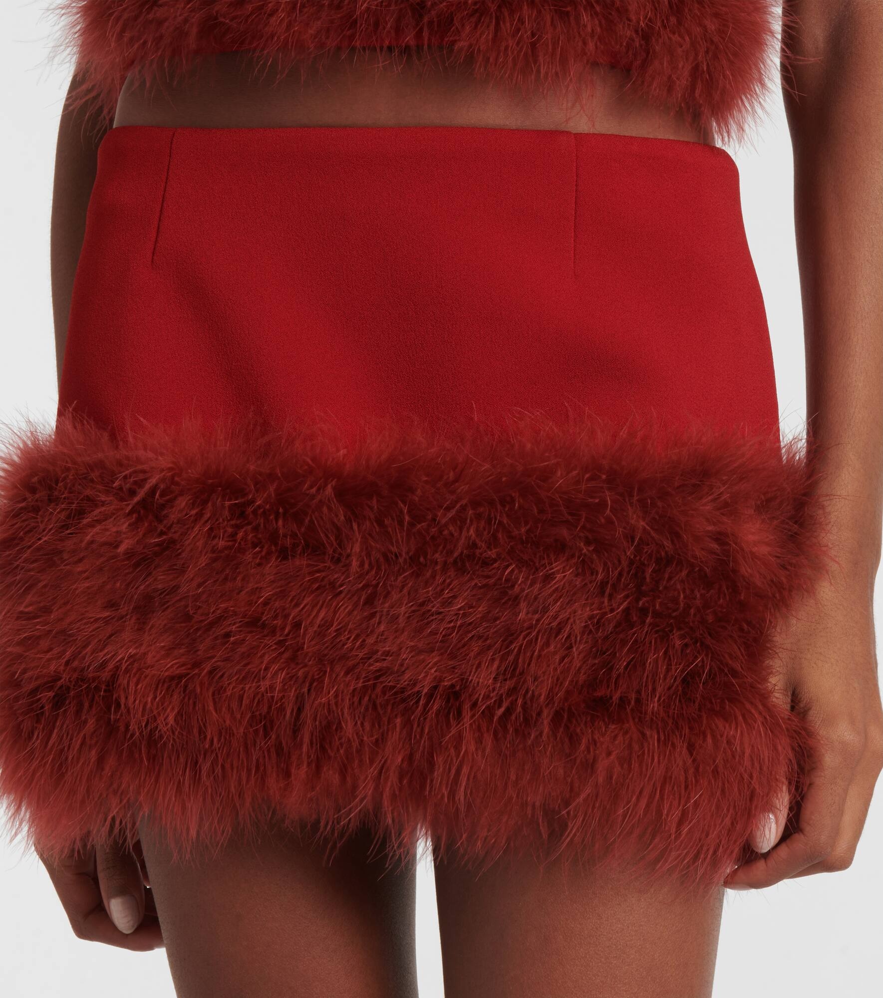 Feather-trimmed miniskirt - 4