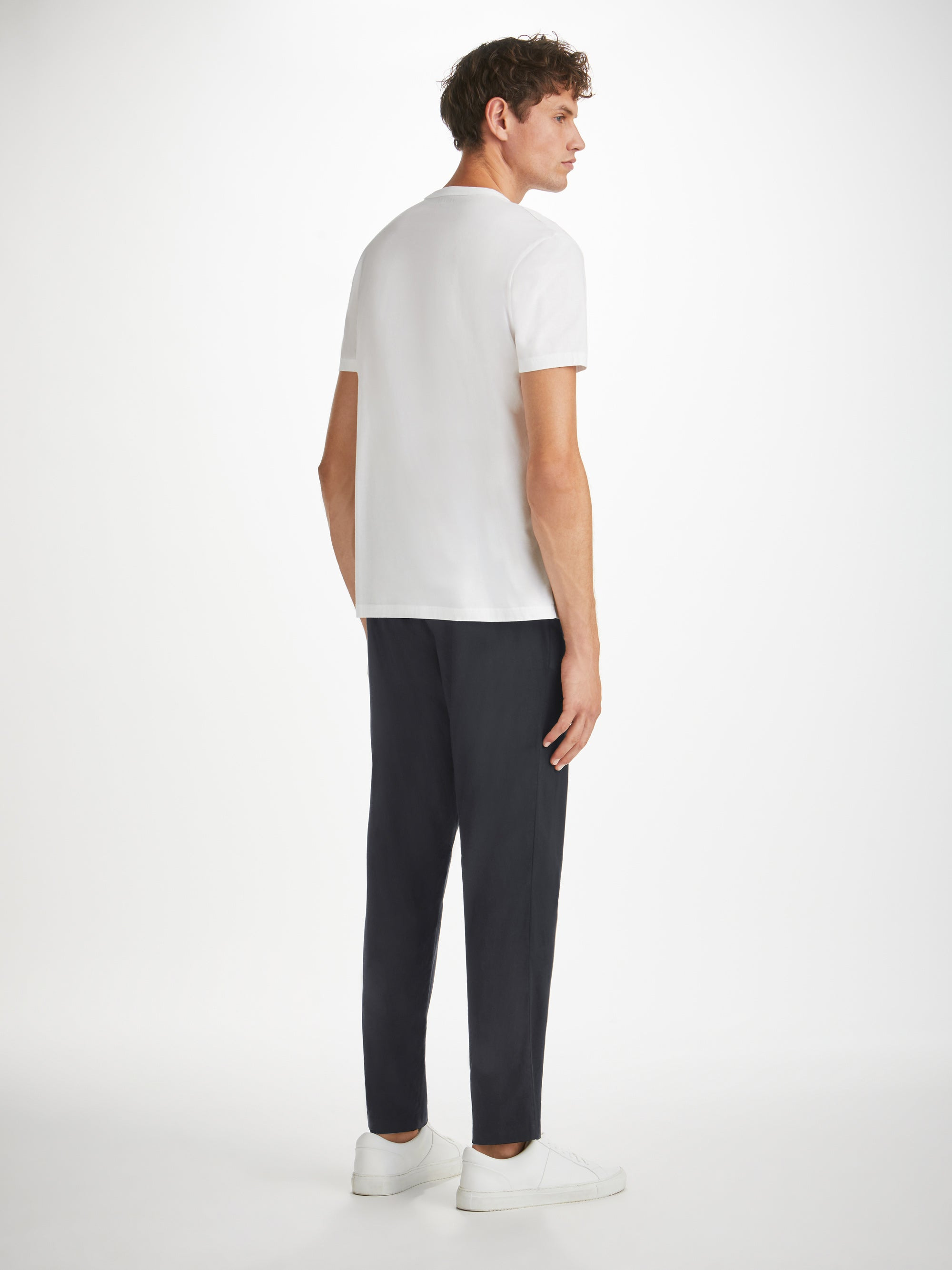 Men's Trousers Harris Lyocell Cotton Navy - 4