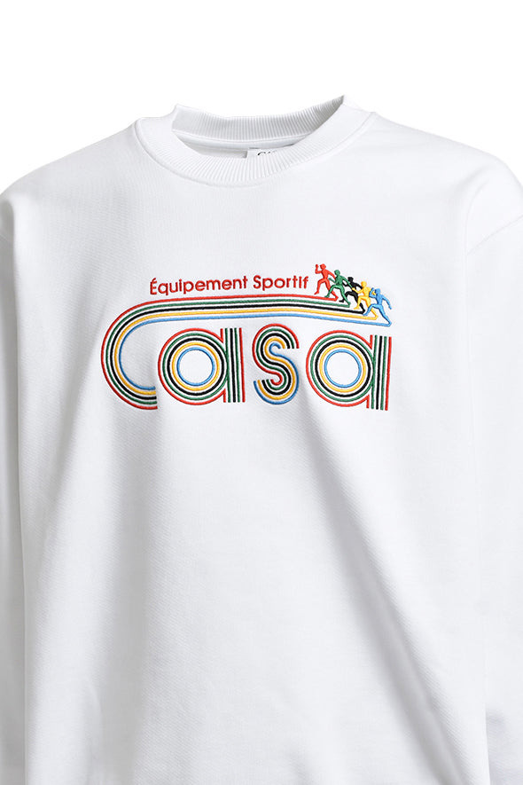 EQUIPEMENT SPORTIVE EMBROIDERED CLASSIC SWEATSHIRT / WHT - 8