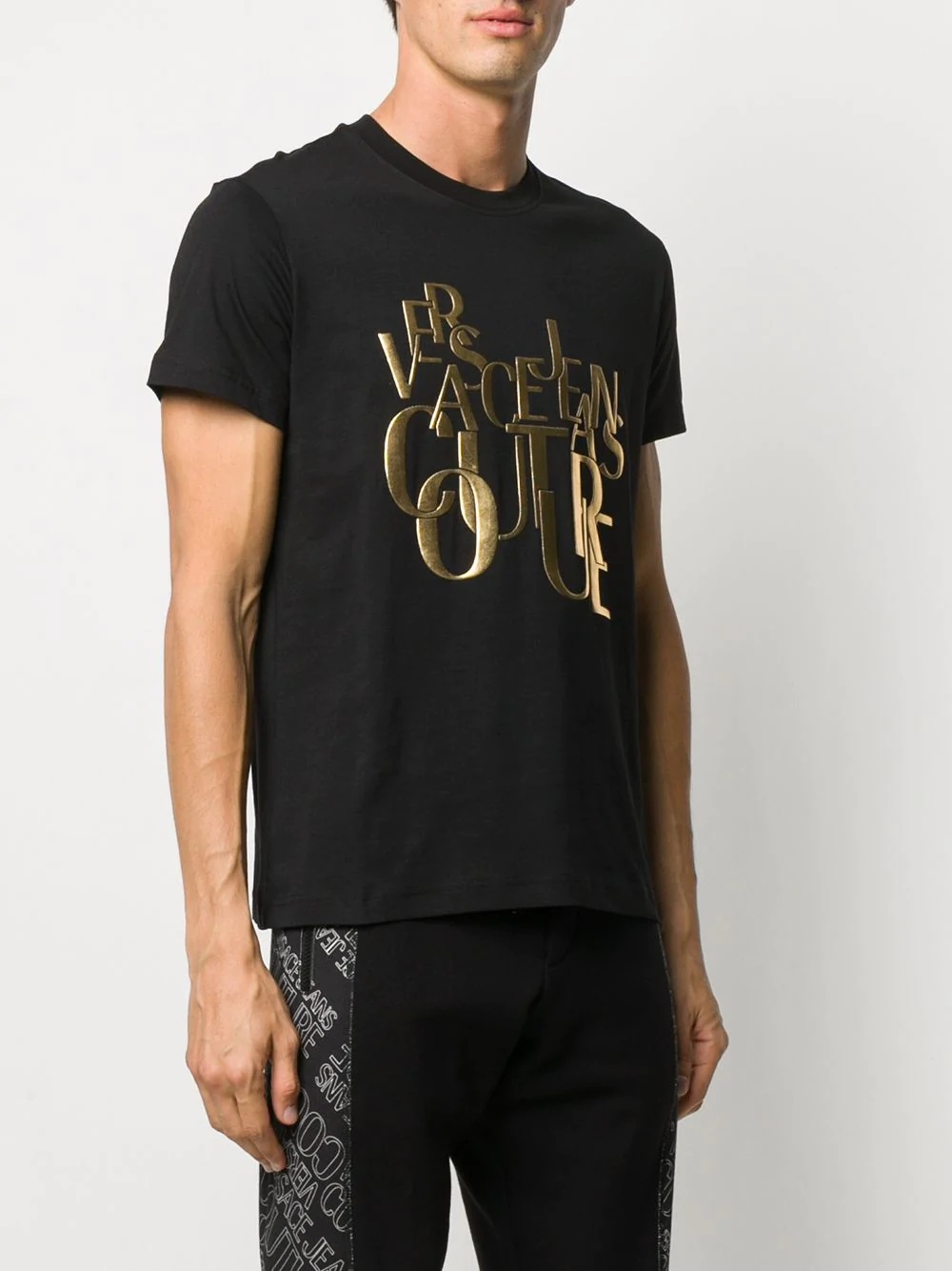 metallic logo-print T-shirt - 3