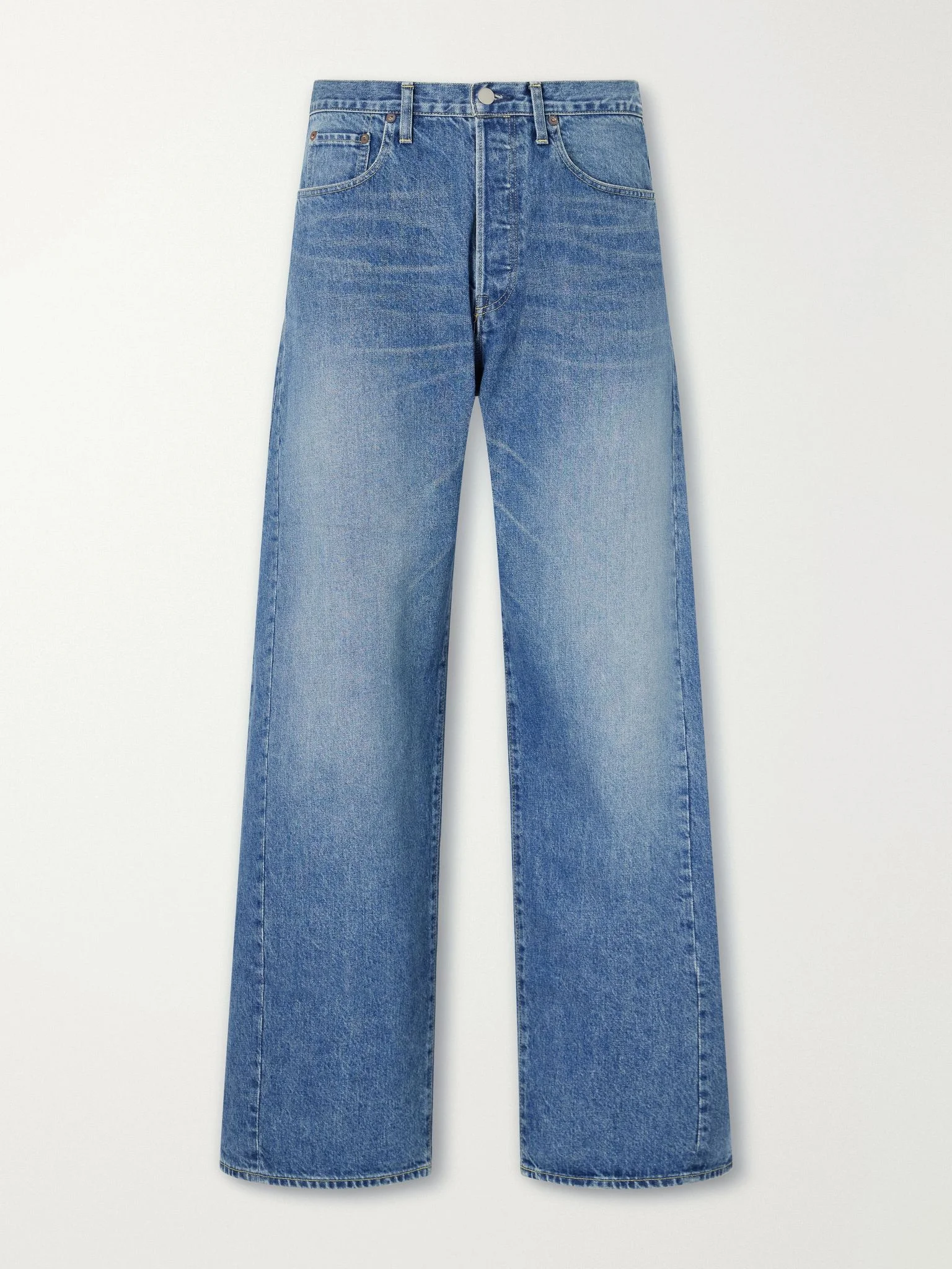 Deformation Panelled Wide-Leg Jeans Blue - 1