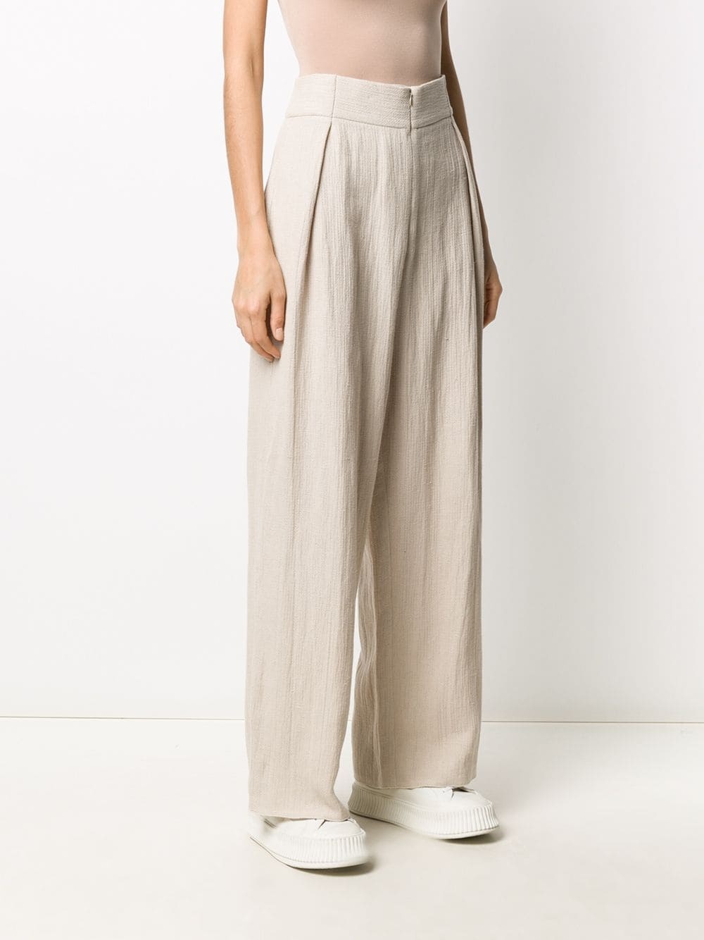 high-waisted wide trousers - 3