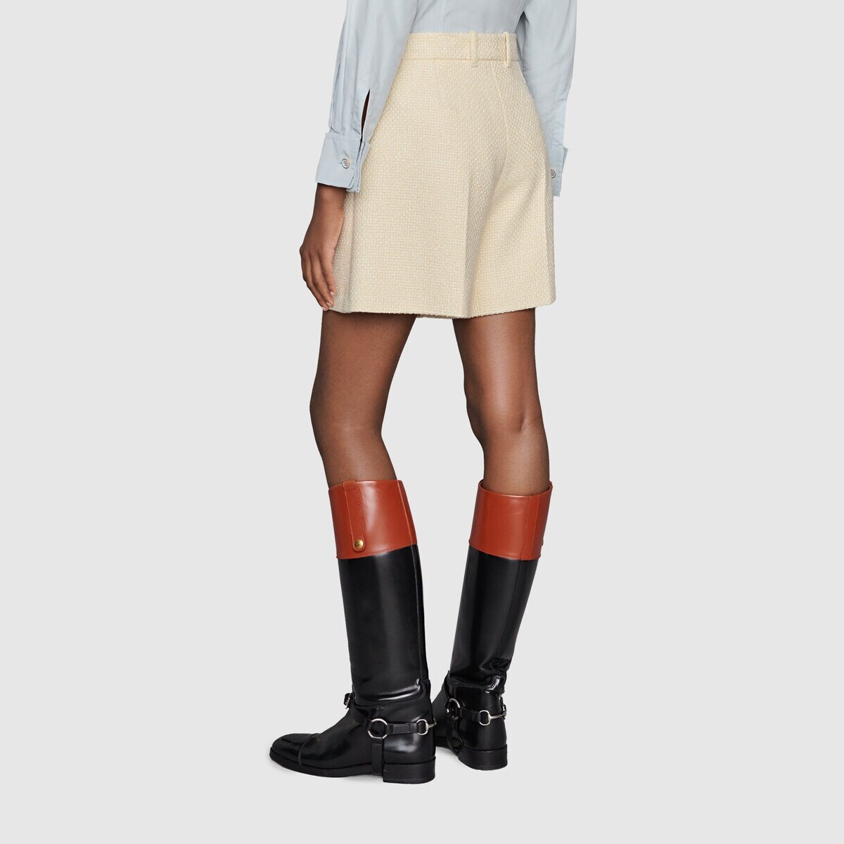 Cotton viscose tweed shorts - 4