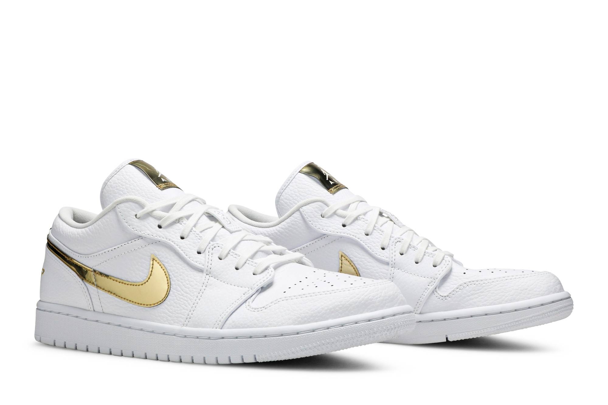 Wmns Air Jordan 1 Retro Low 'White Metallic Gold' - 8
