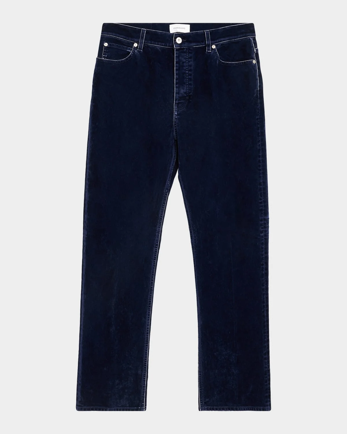 Men's Bleached-Effect Straight Leg Five-Pocket Pants - 1