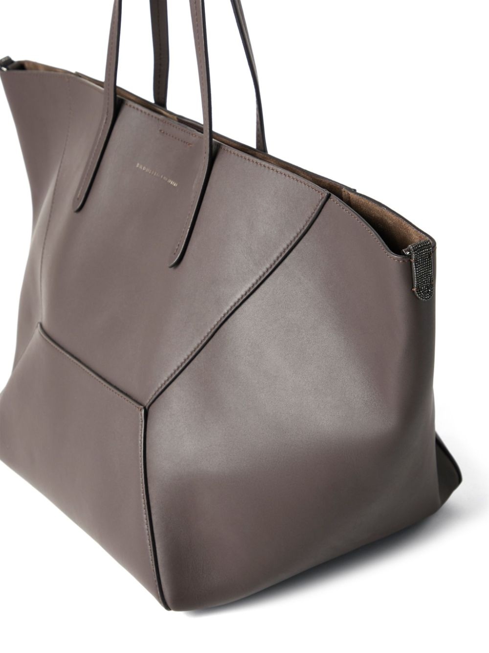 logo-stamp leather tote bag - 4
