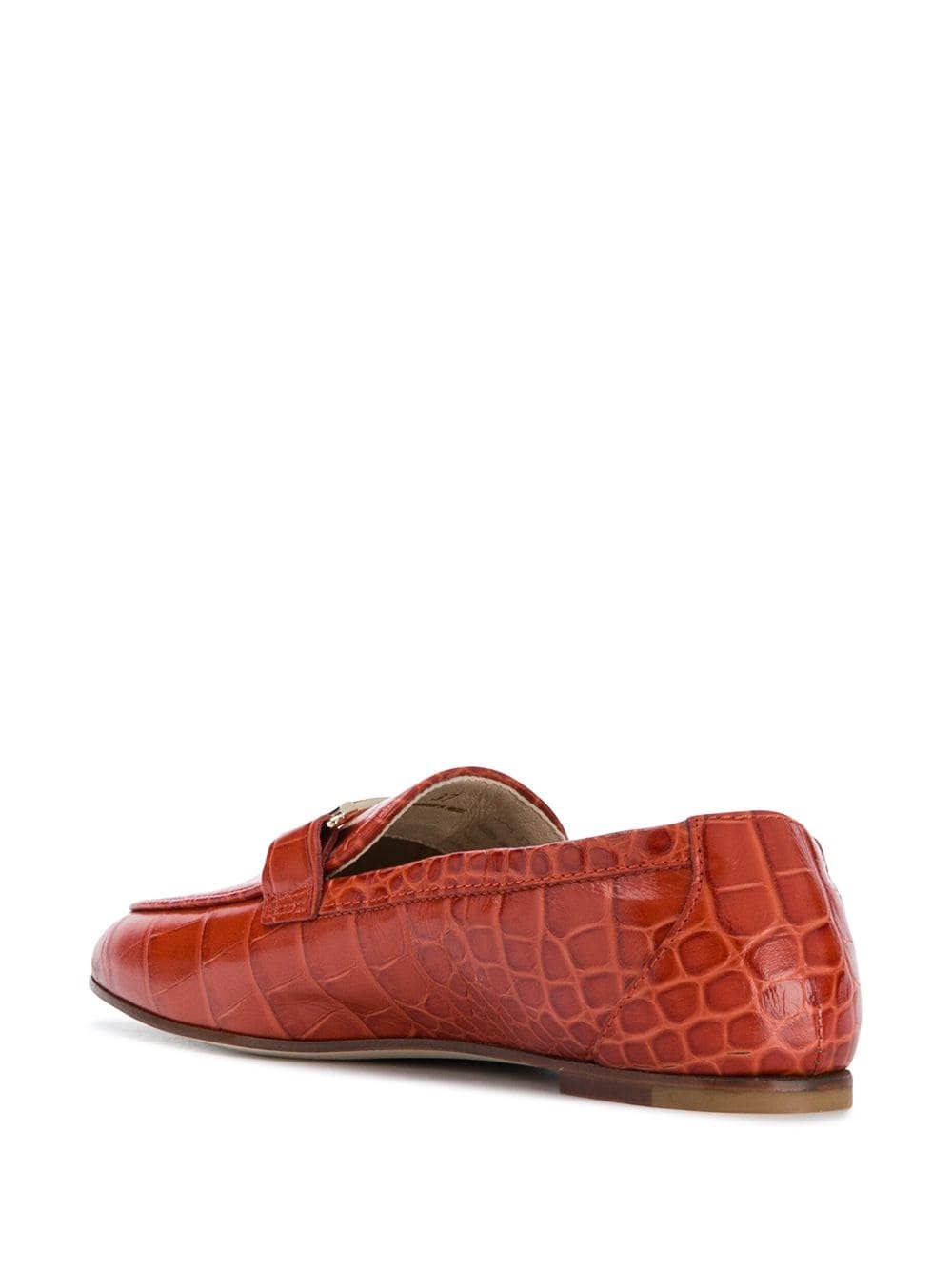 Double T crocodile-effect loafers - 3