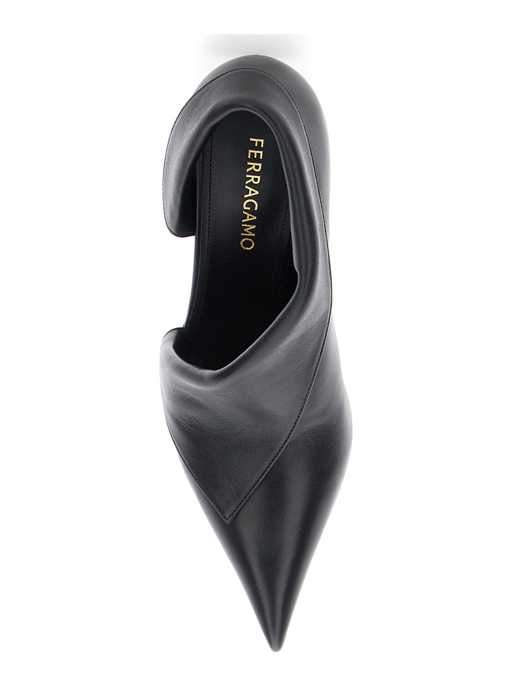 Ferragamo Women Black Pumps With Pointed Design And Side Opening Detail In Leather Woman - 4