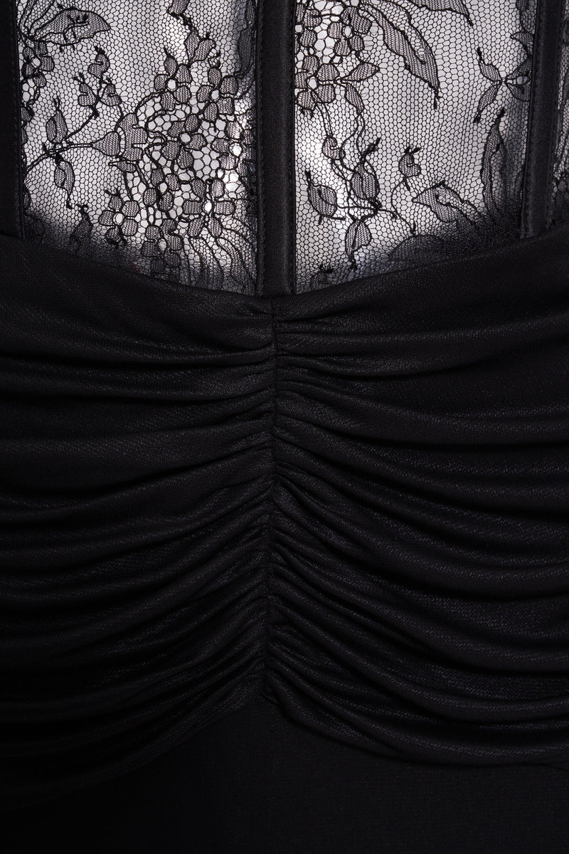 LAMINATED JERSEY EVENING SLIP DRESS WITH LACE 3