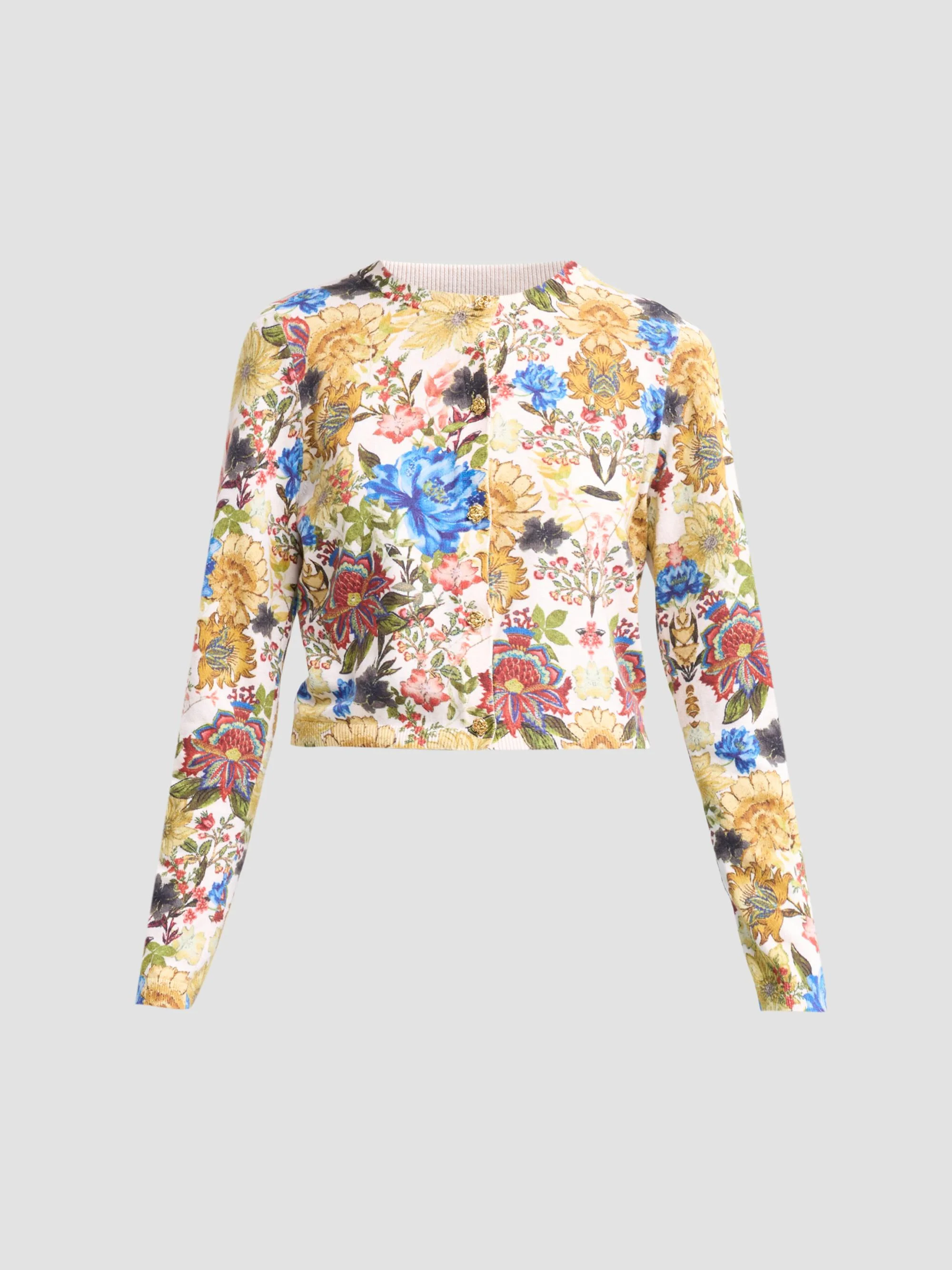 Women's Carson Floral Cotton-Blend Cardigan - Fallen Petals - 1