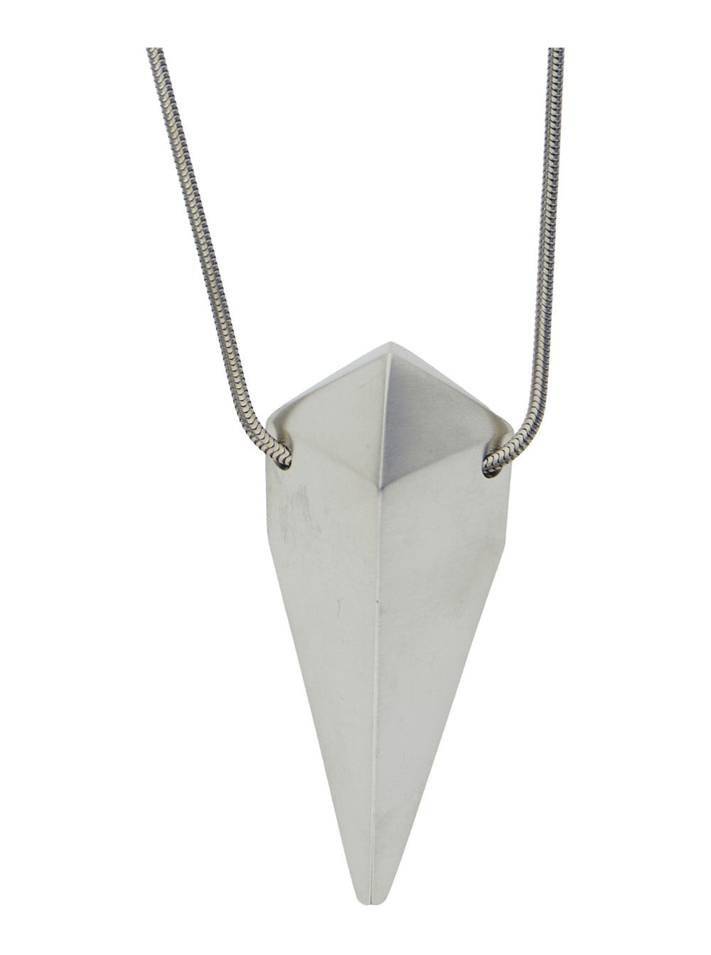 Rick Owens Men Metallic Necklace With Pyramid Shaped Charm In Brass And Hematite Man - 2