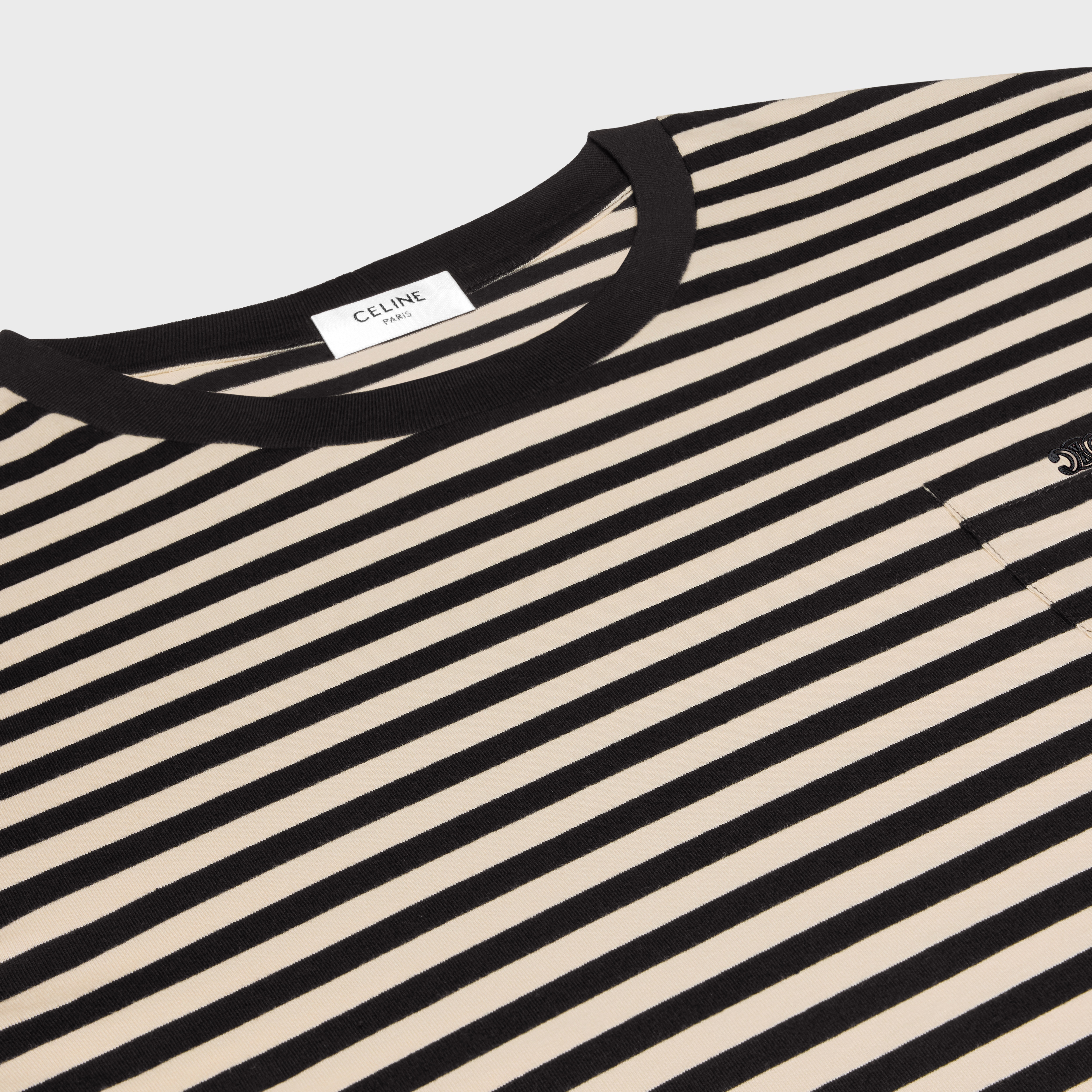 triomphe regular t-shirt in striped jersey - 3