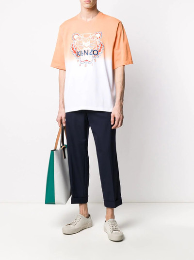 KENZO embroidered Tiger logo two-tone T-shirt outlook