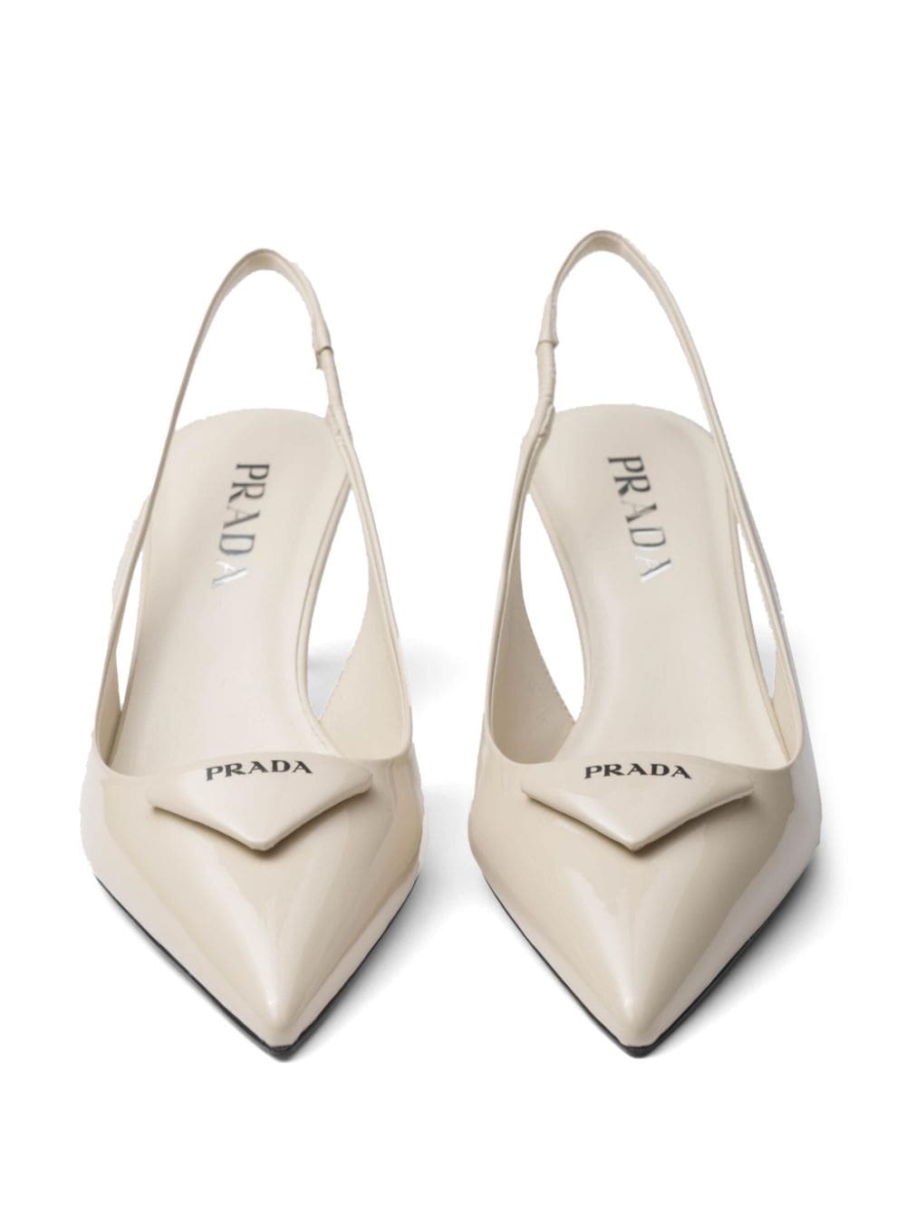triangle-logo 75mm slingback pumps - 5