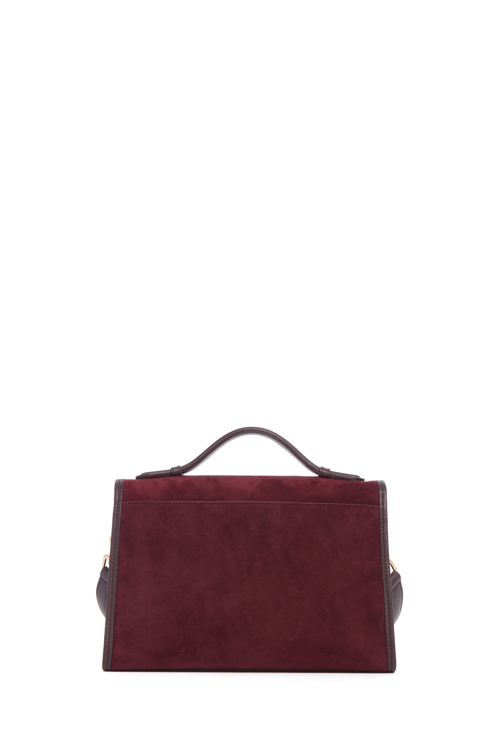 Medium Leonora Flap Bag in Bordeaux Suede - 3