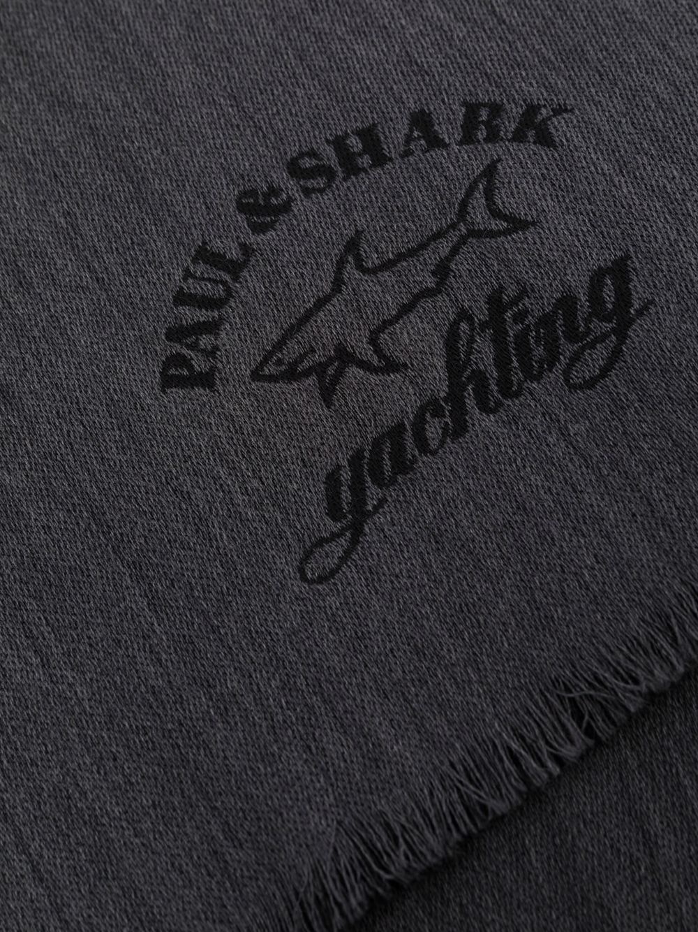 logo-print wool scarf - 3