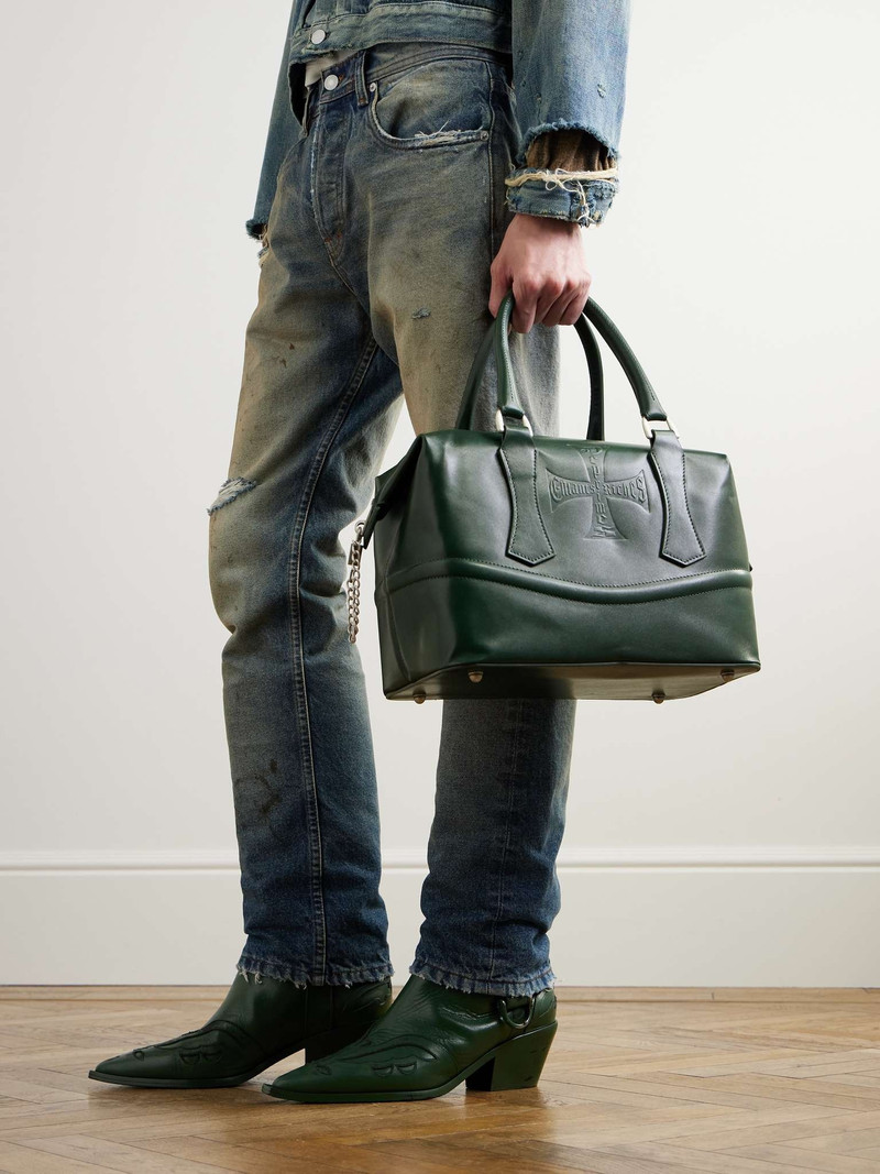 Enfants Riches Déprimés Logo-Embossed Leather Messenger Bag outlook