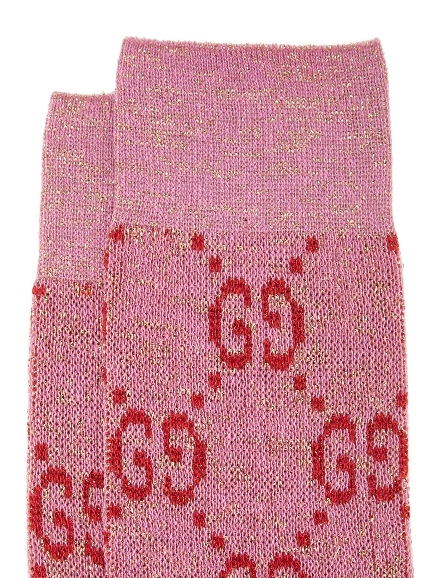 GG-intarsia knee-high cotton-blend lamé socks - 5