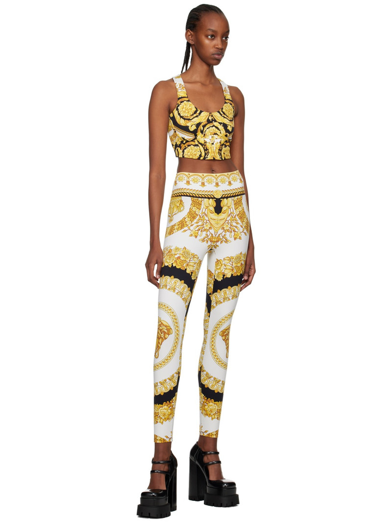 VERSACE White Barocco Sport Leggings outlook