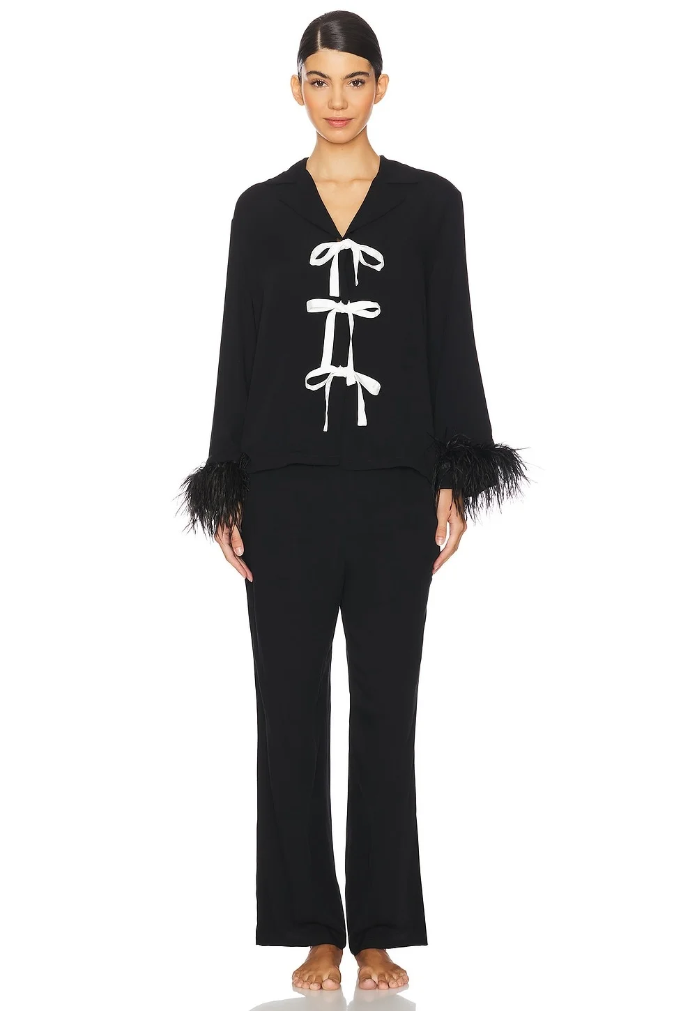 Party Pajama Set Bows And Feathers - 1