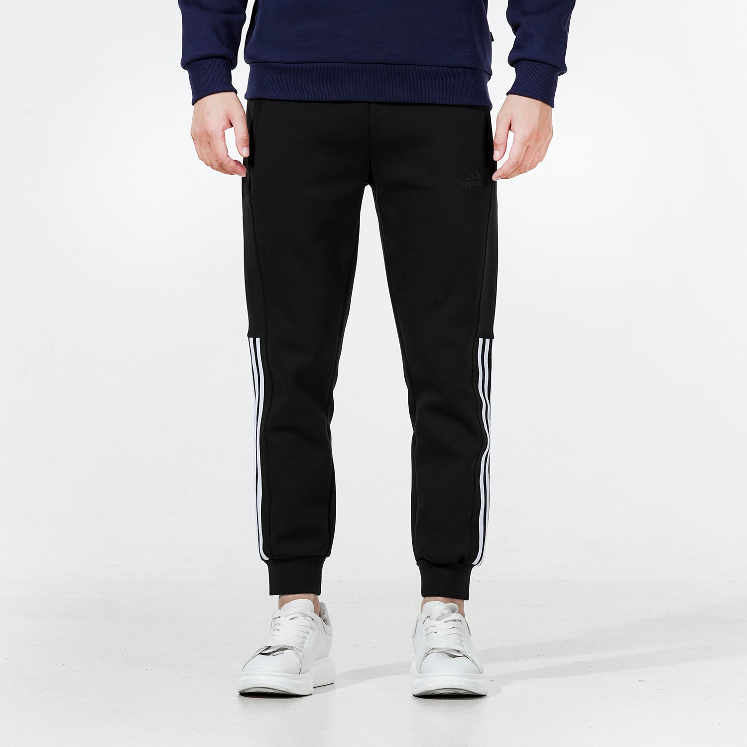 Men's adidas Fi Dk Slim Pnt Knit Bundle Feet Sports Pants/Trousers/Joggers Black H39227 - 3