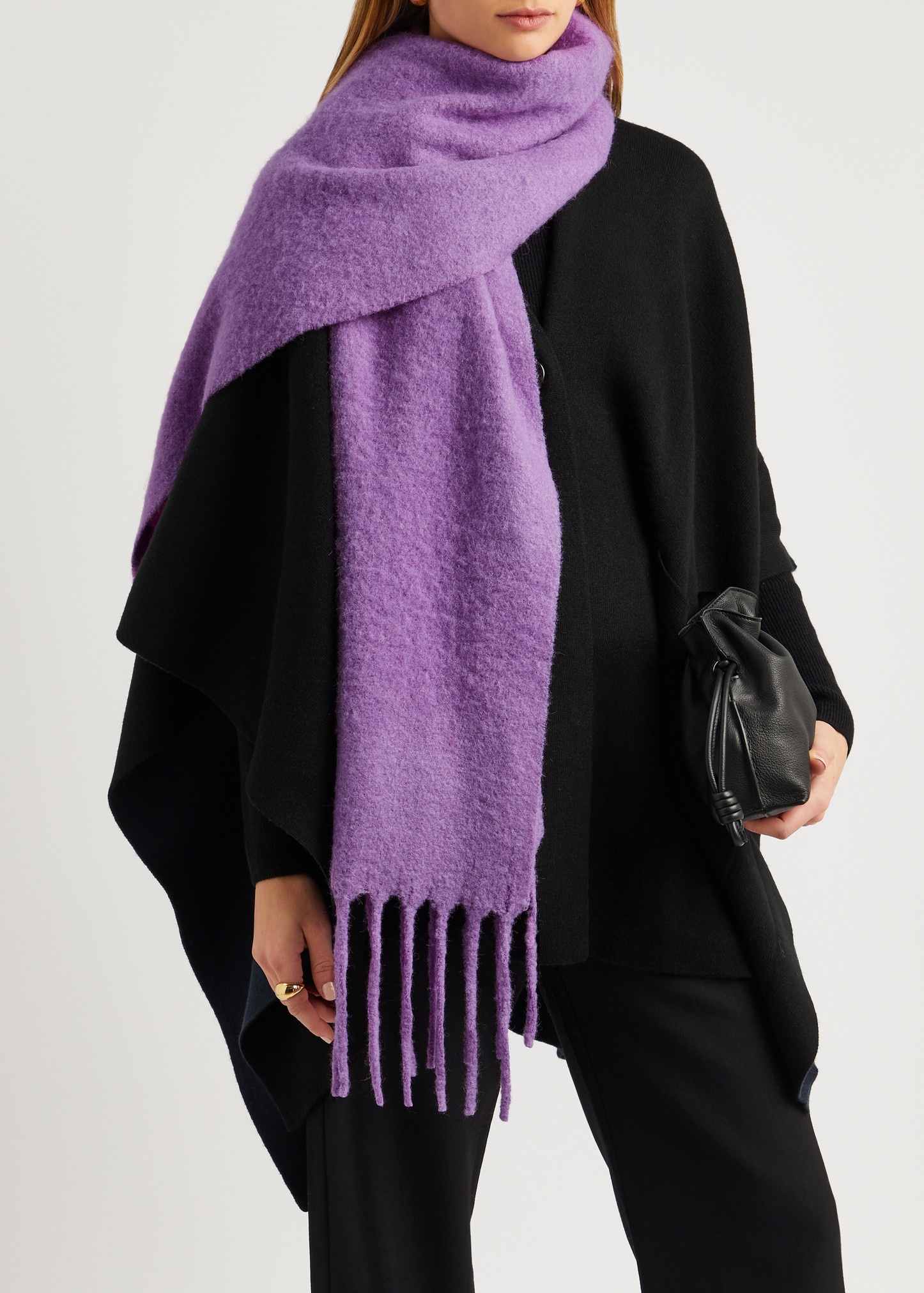 Fringed alpaca-blend scarf - 2