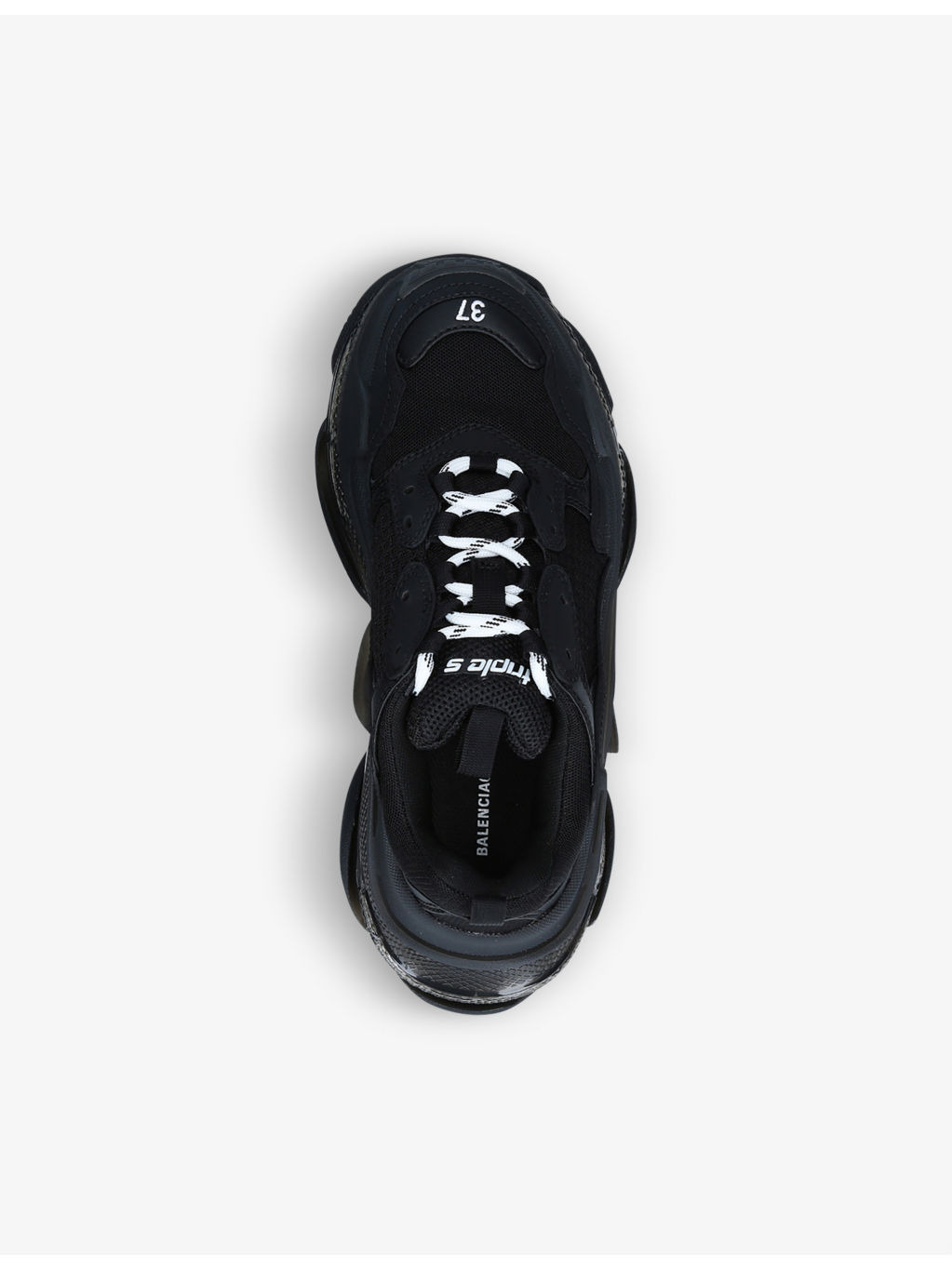 Triple S leather and mesh mid-top trainers - 2