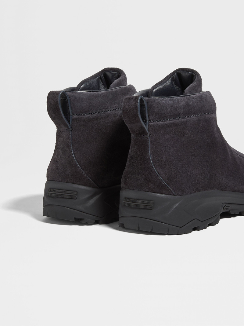 ZEGNA NAVY BLUE SUEDE TRIPLE STITCH™ VETTA SNEAKERS outlook