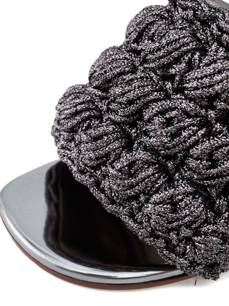 lurex-detail interwoven sandals 4