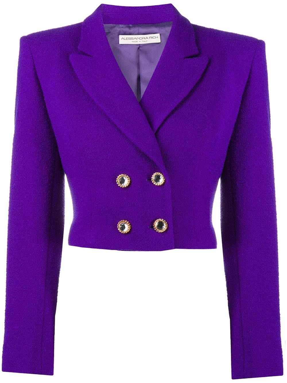 cropped double-breasted blazer - 1