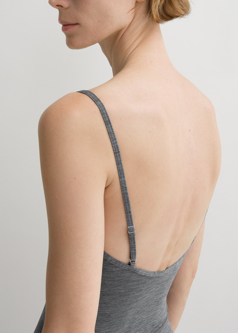Square-neck swimsuit grey melange 6