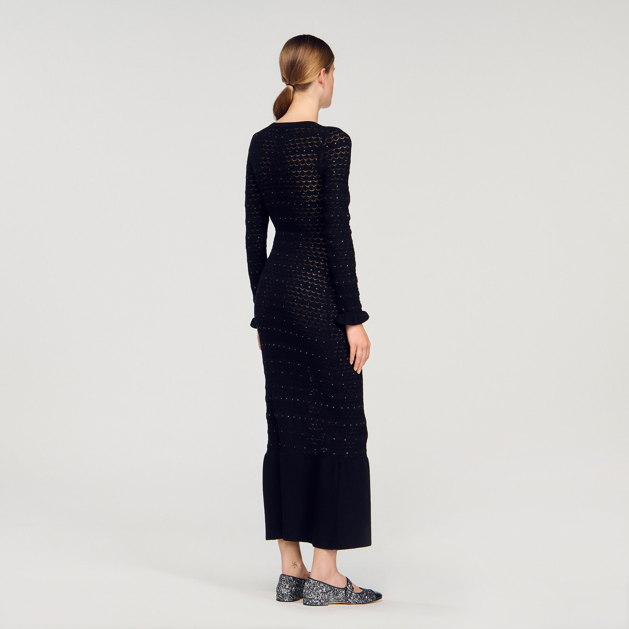 RHINESTONE KNIT MAXI DRESS - 5