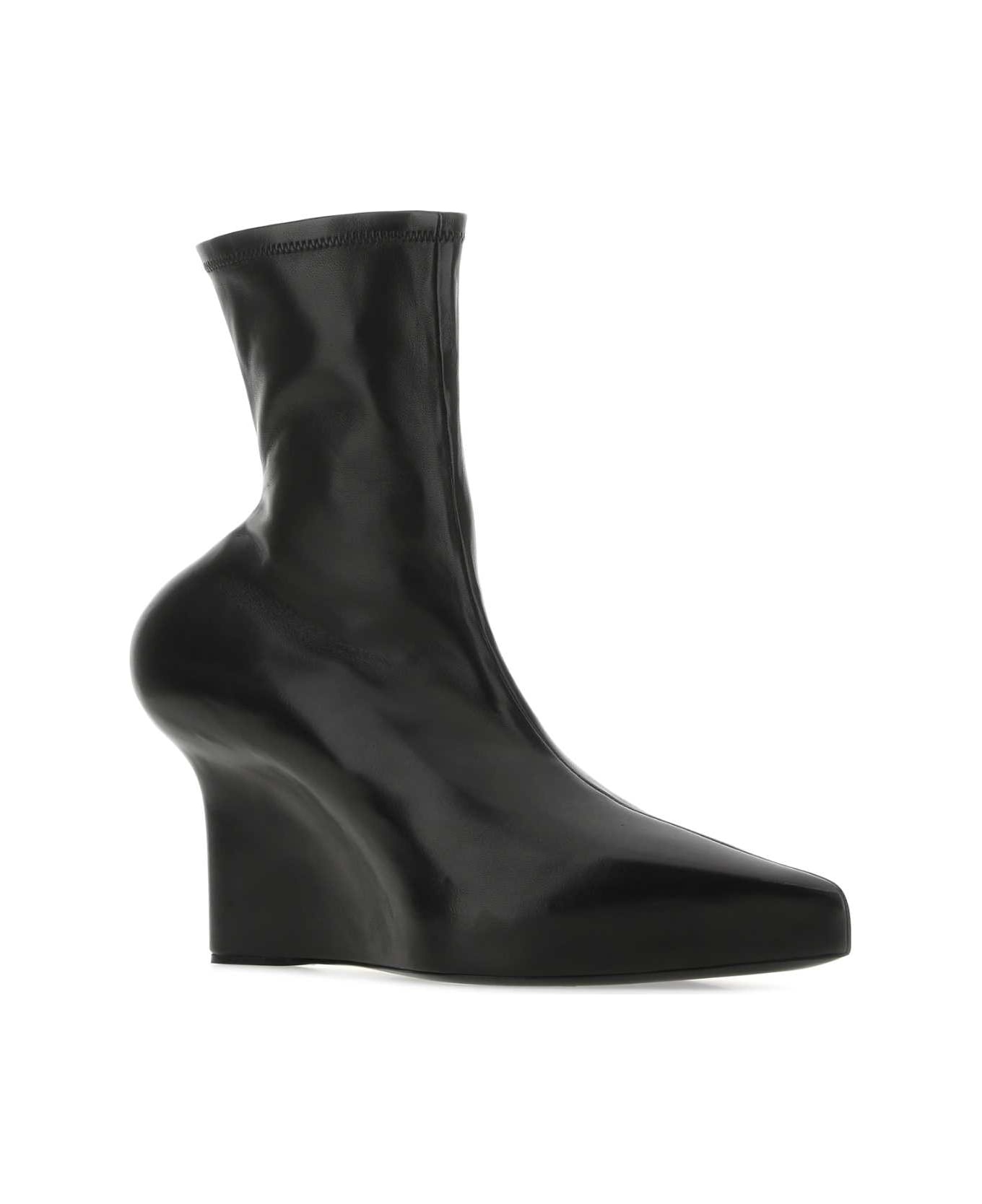 Black Nappa Leather Ankle Boots - 2