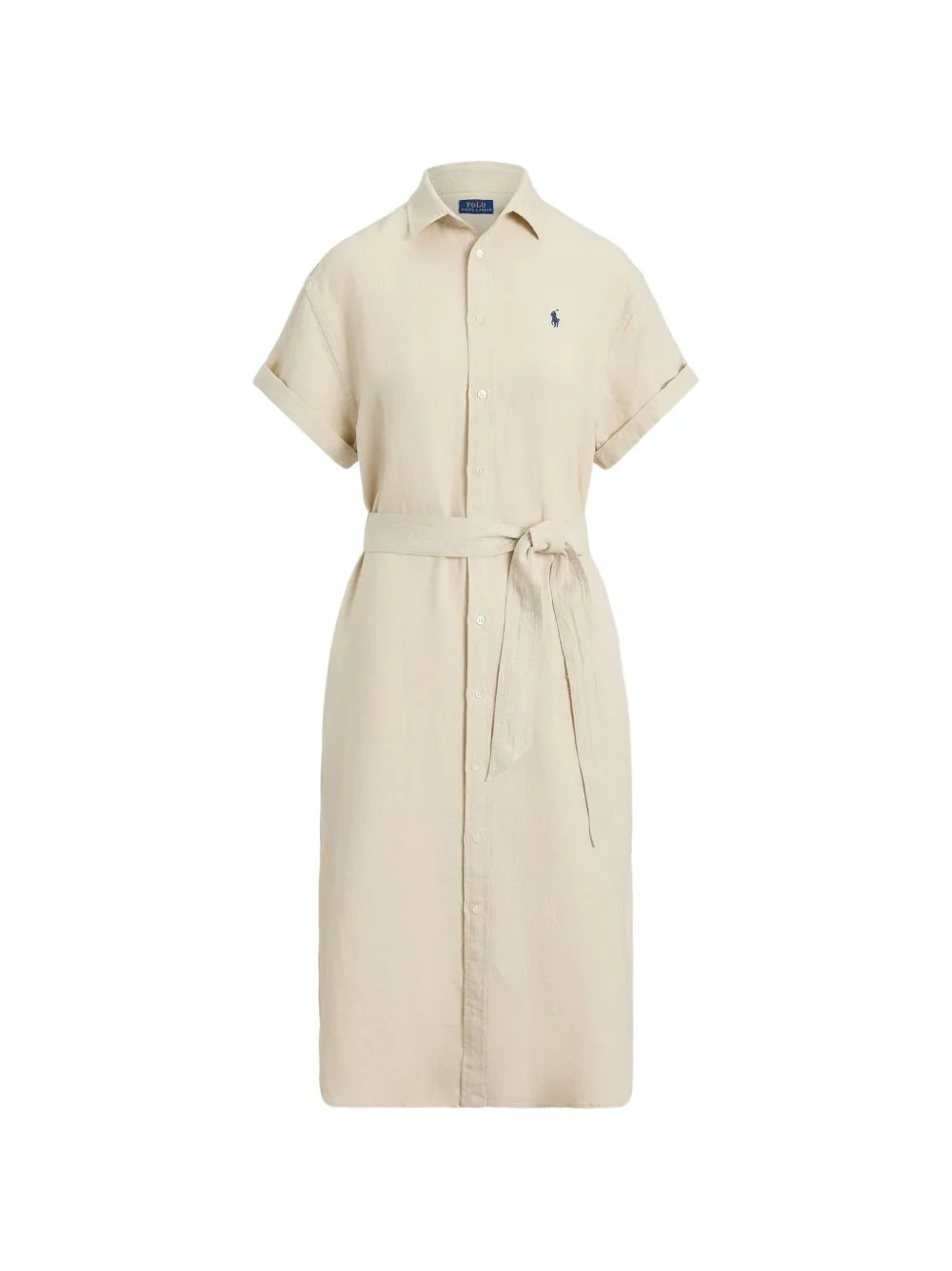 belted shirt midi dress - 1