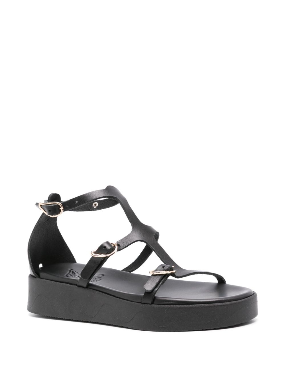 caged leather sandals - 2