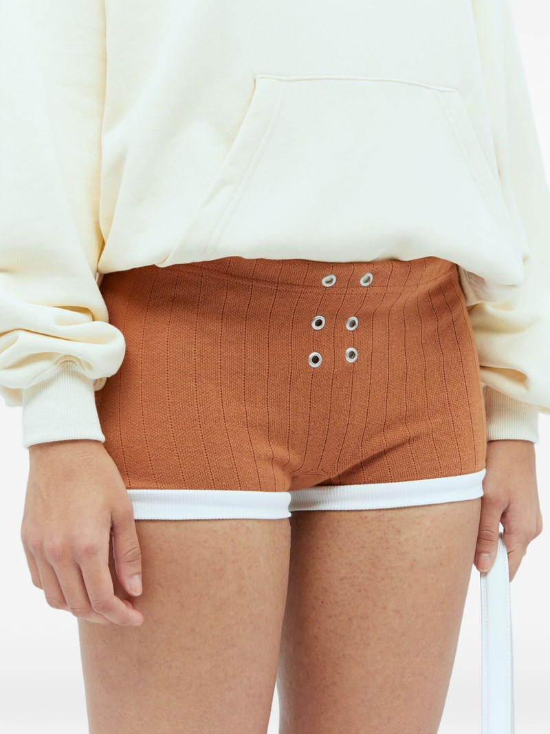 eyelet-embellished text-print shorts 4