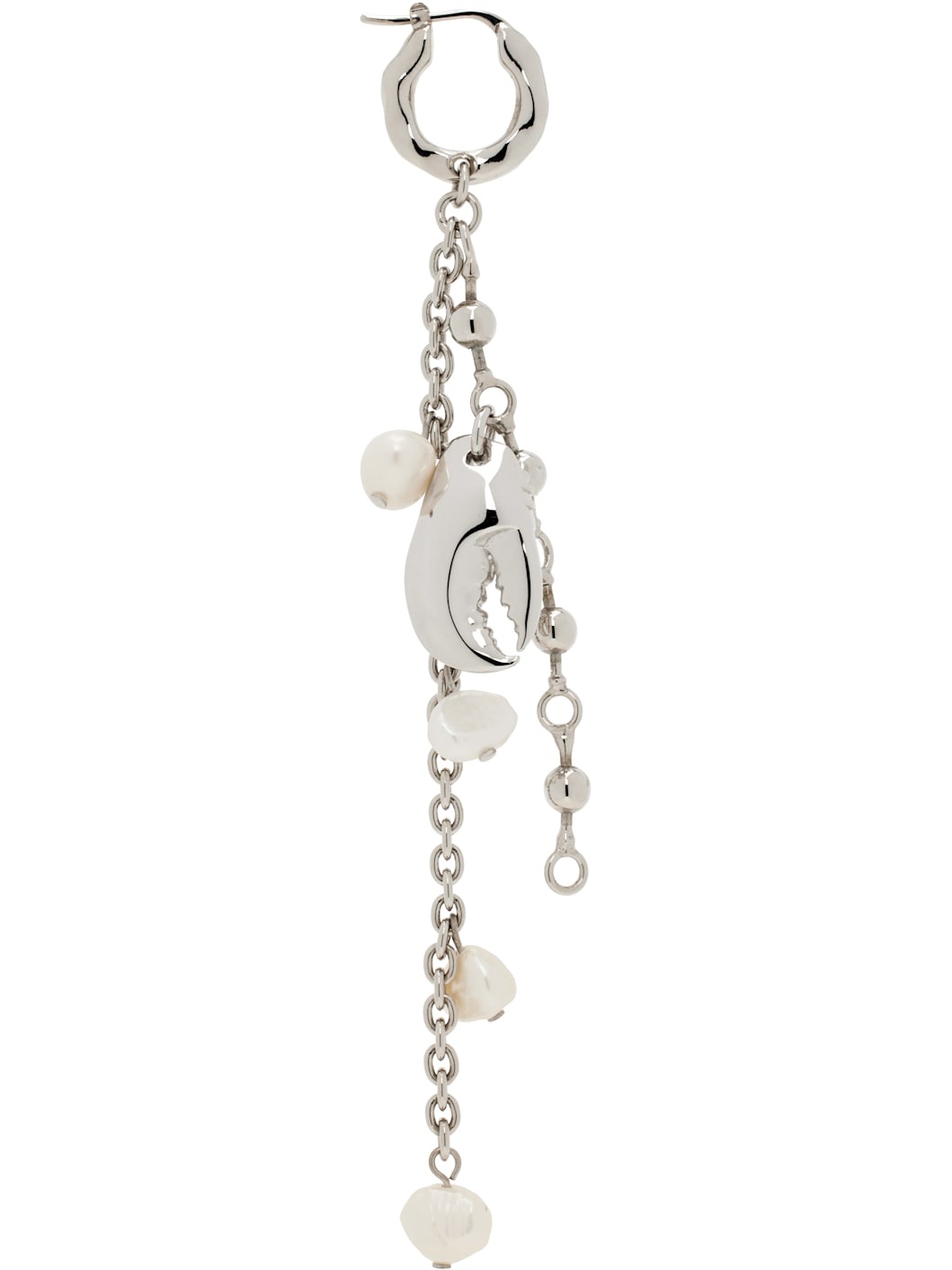 Silver Claw Charm Single Earring - 1
