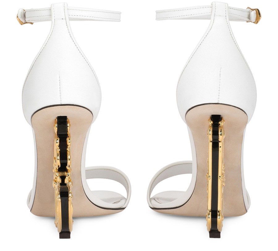 Nappa leather sandals with baroque D&G heel - 3