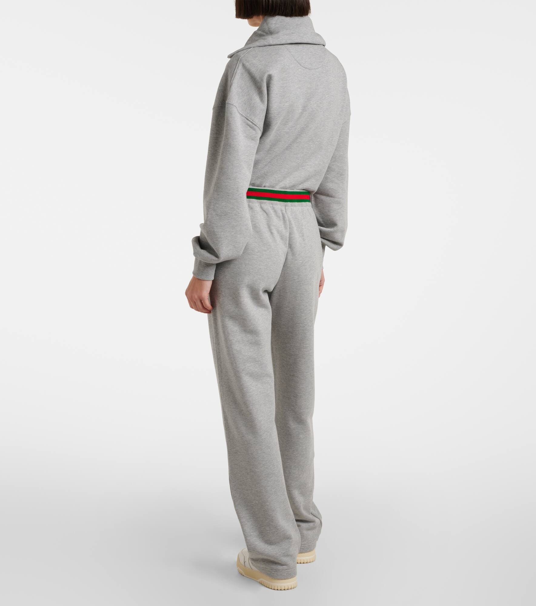 Web Stripe cotton jersey sweatpants - 3