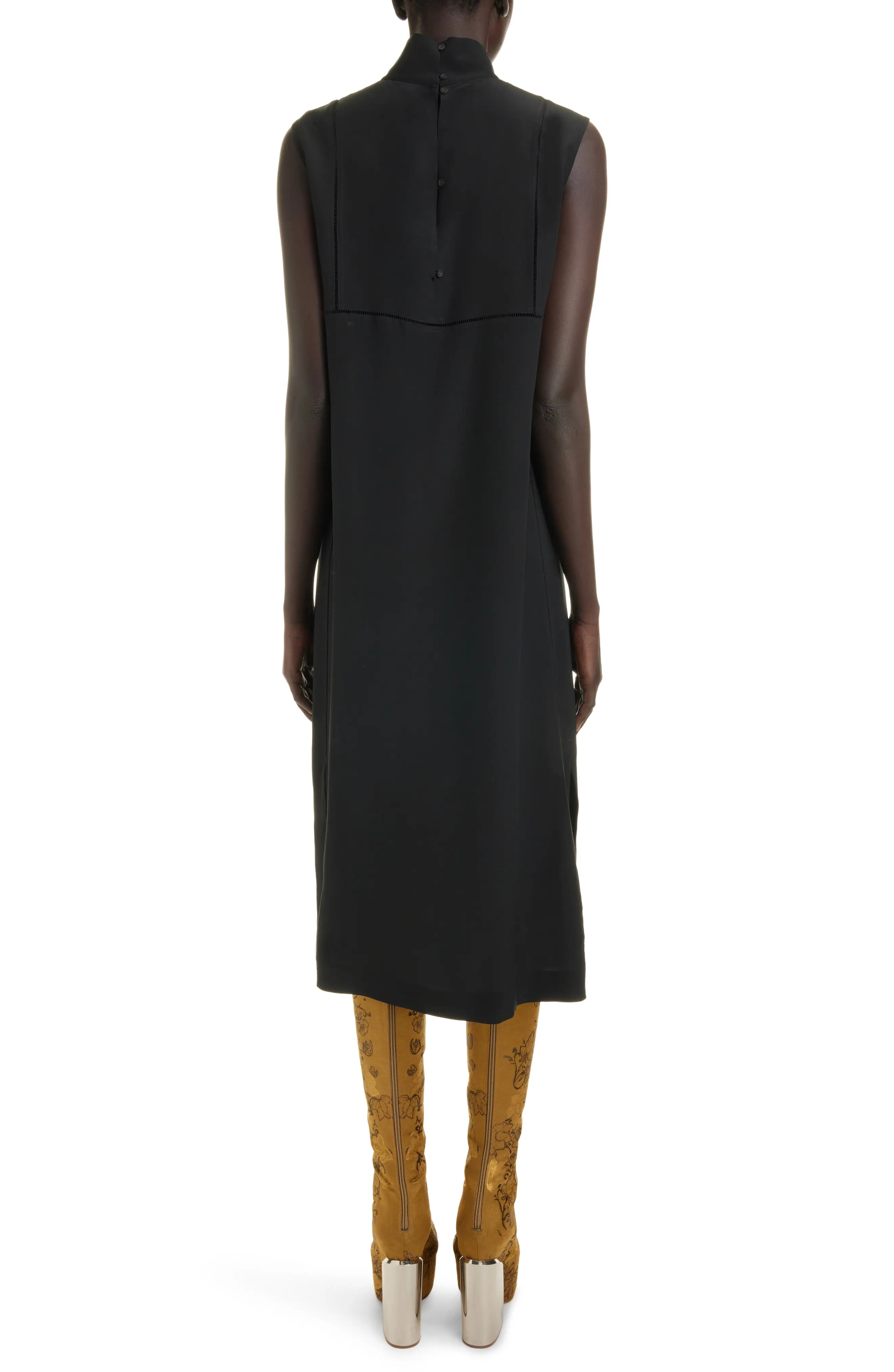 Daras Hemstitched Mock Neck Dress - 2