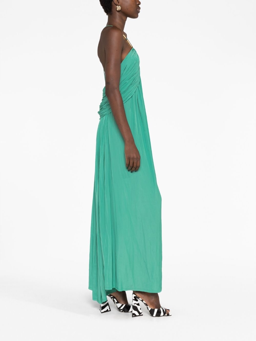 embellished pleated maxi dress - 4