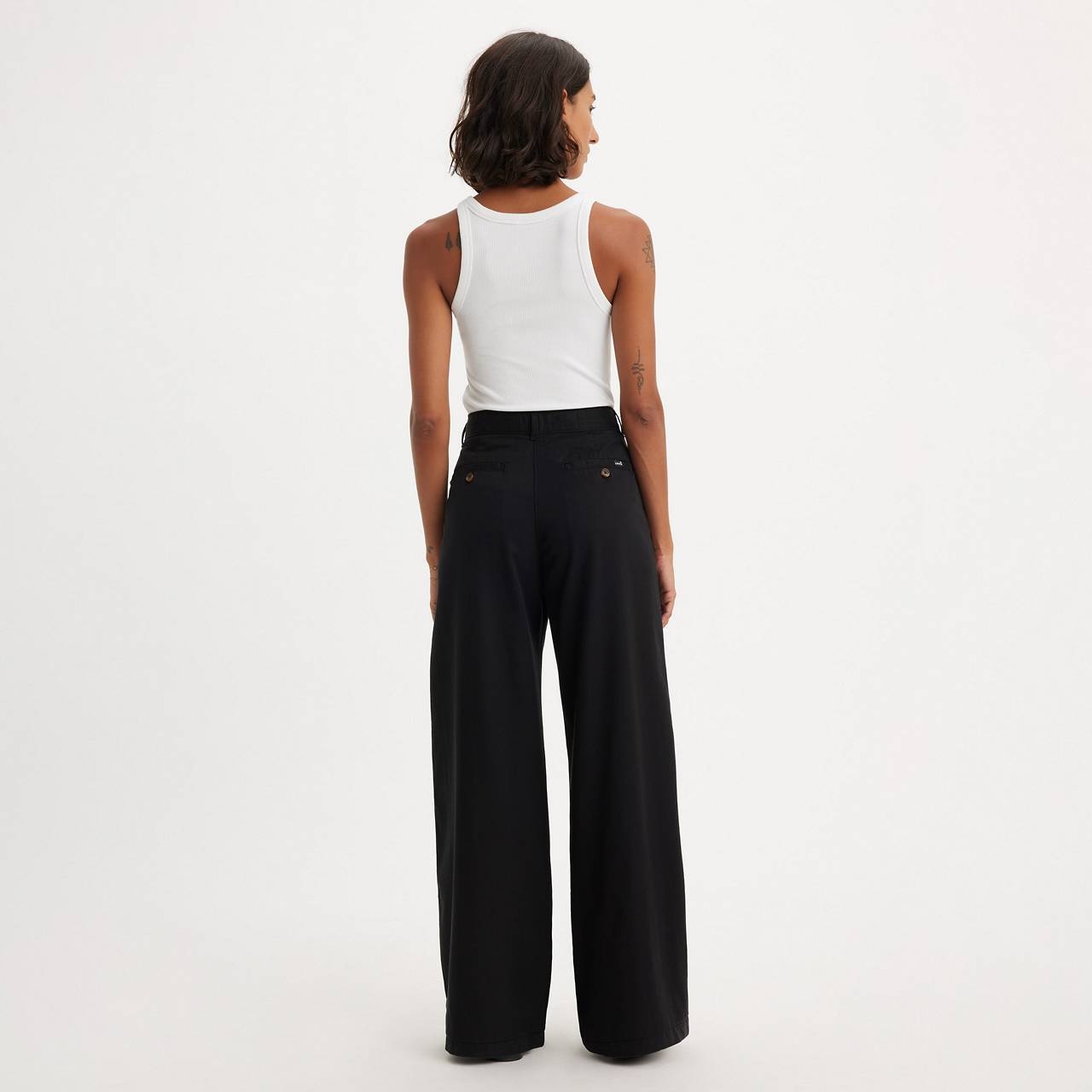 PLEATED WIDE LEG WOMEN'S TROUSER PANTS - 4