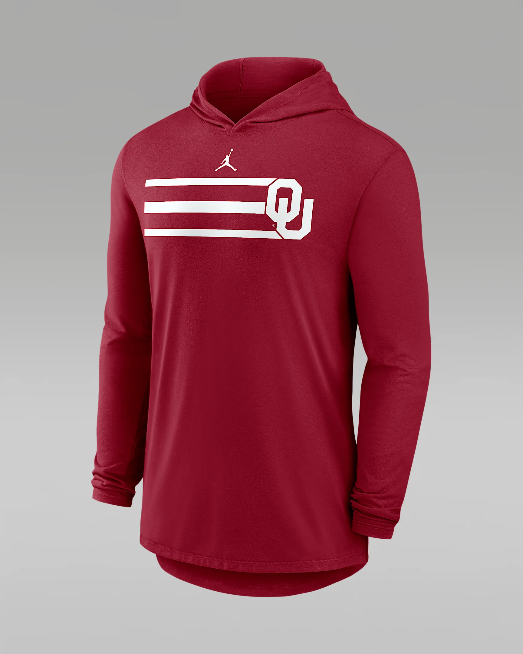 Oklahoma Primetime Pattern Men's Jordan Brand Dri-FIT College Long-Sleeve Hooded T-Shirt - 1