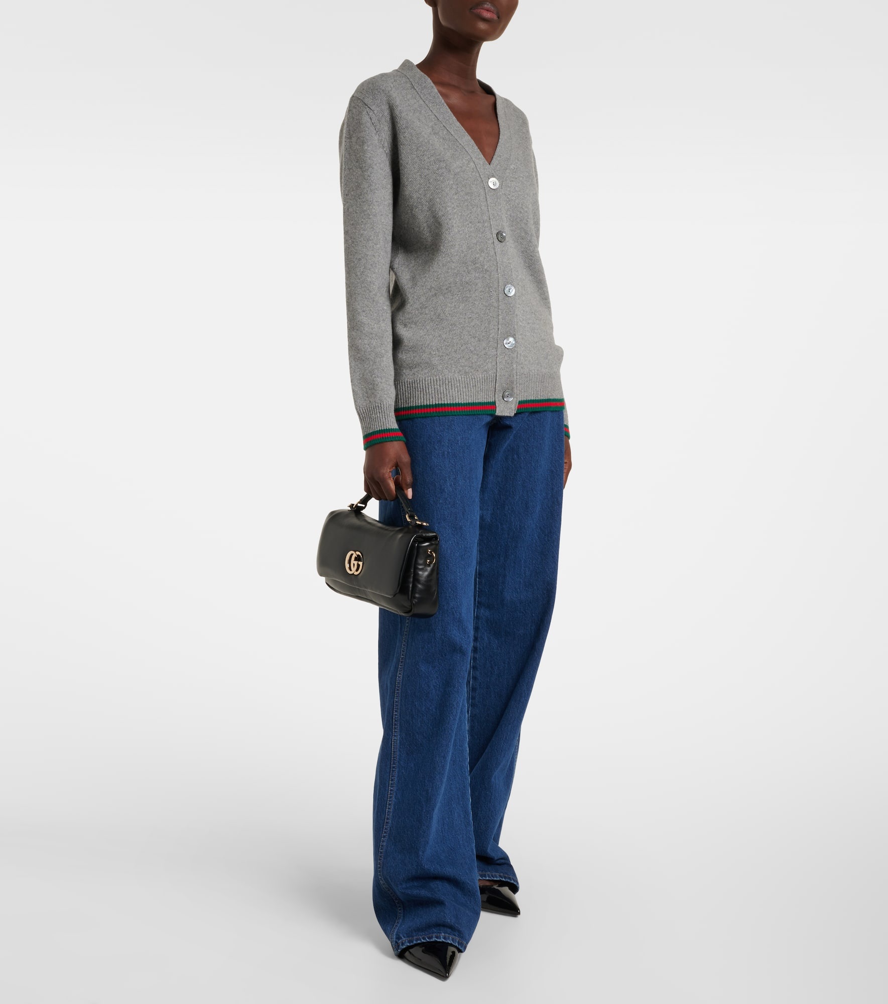 Web wool and cashmere cardigan - 2