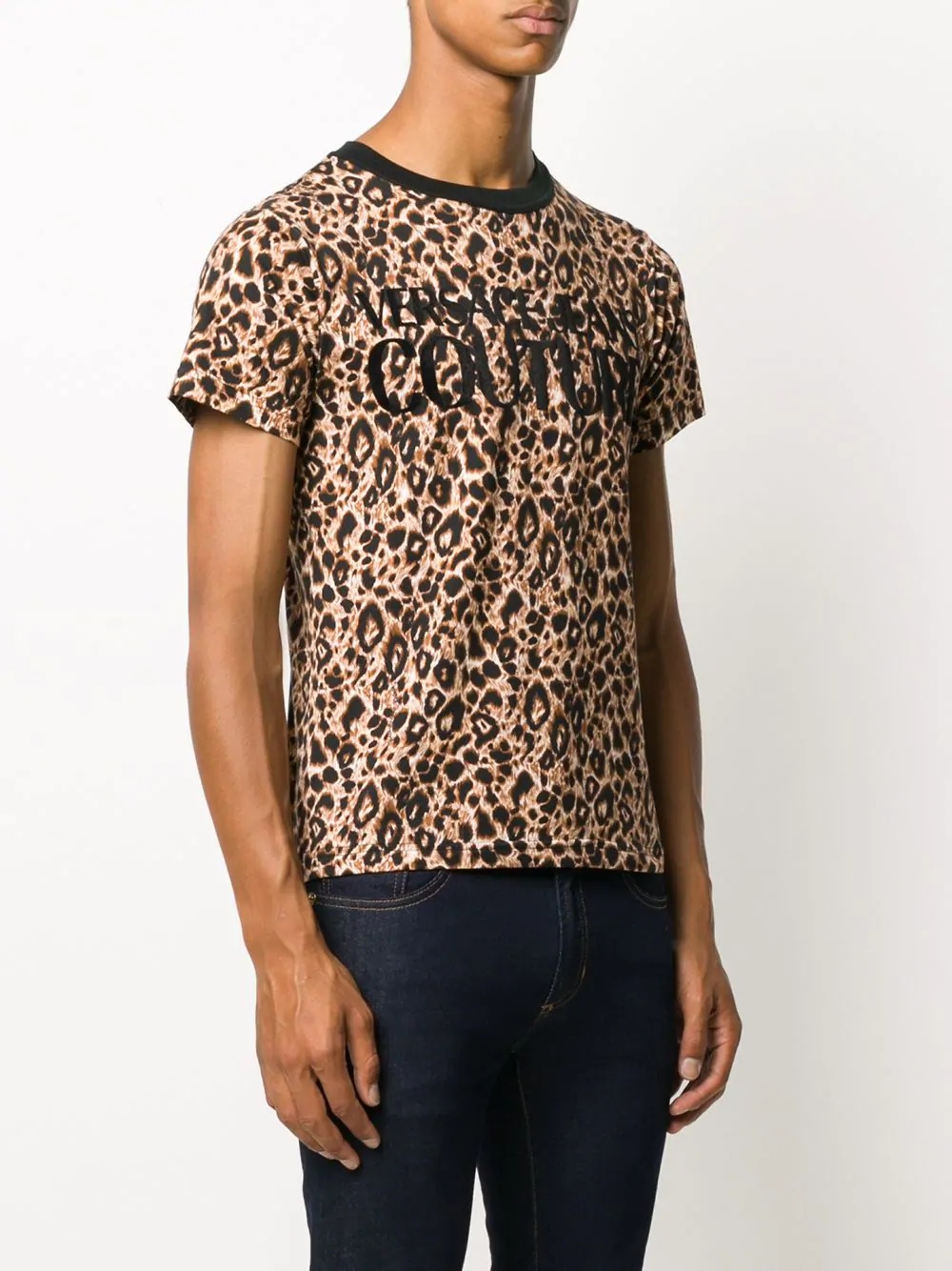 leopard print crew-neck T-shirt - 3