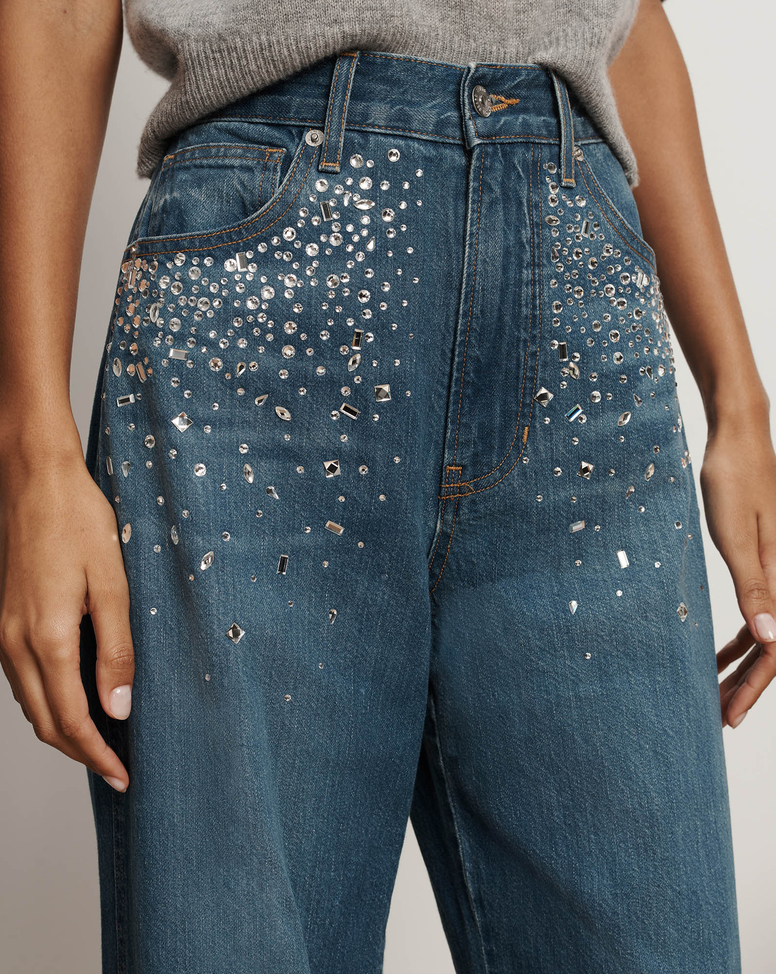 KASEY CRYSTAL WIDE-LEG JEAN - 6