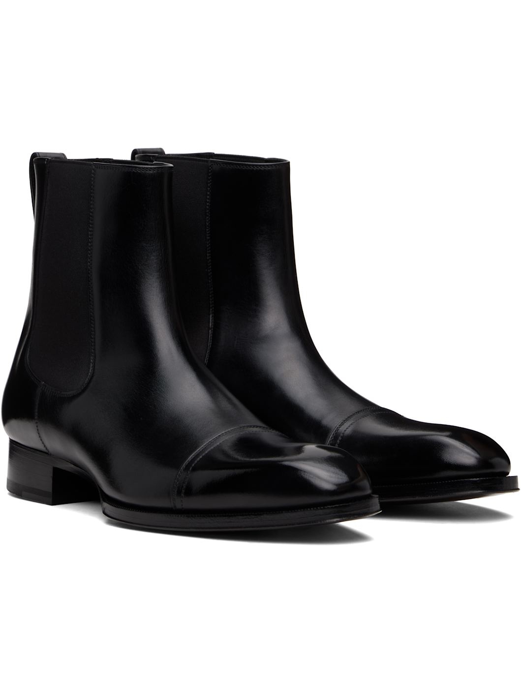 Black Leather Elkan Chelsea Boots - 4