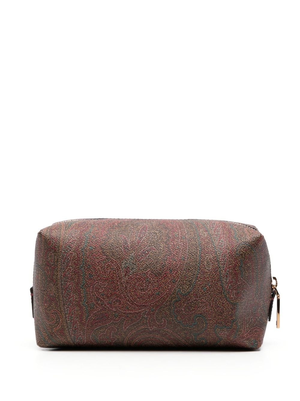 logo-embroidered paisley wash bag - 2