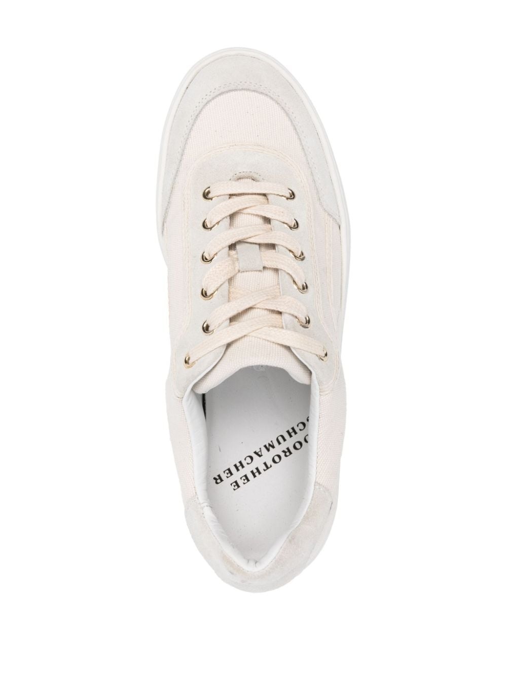 suede-trim canvas sneakers - 4