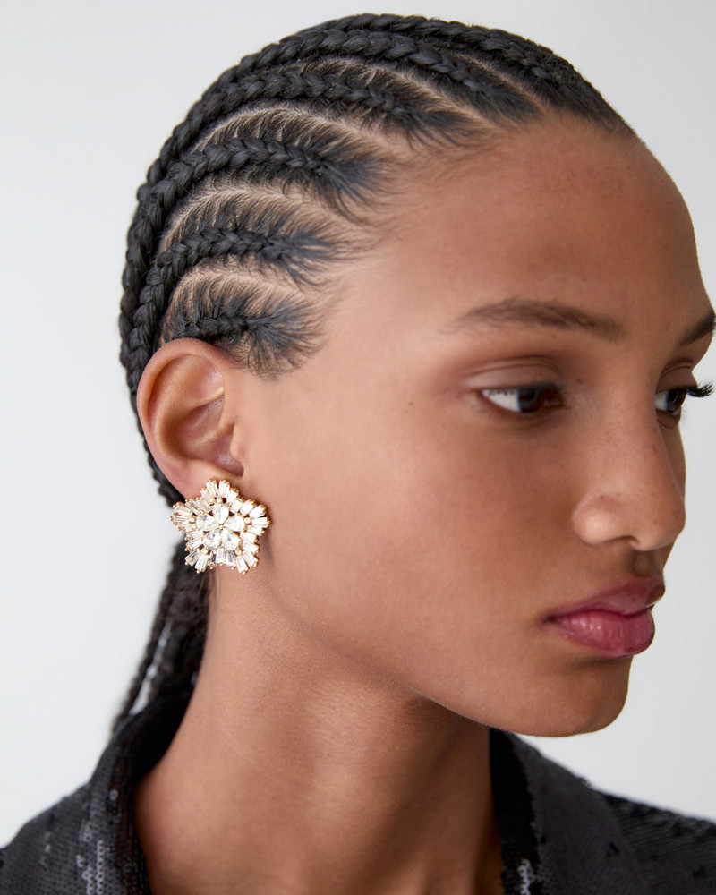 CAROLINA HERRERA Crystal Snowflake Earrings outlook